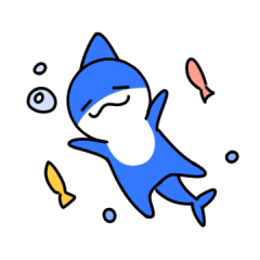 [LINEスタンプ] リラックスしたサメ、シャーキー