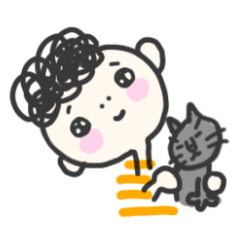 [LINEスタンプ] アフロとちょっと猫