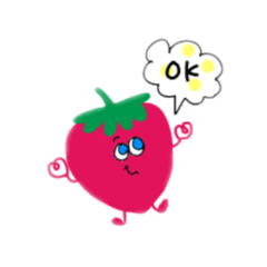 [LINEスタンプ] やさしい いちごさん ②