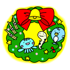 [LINEスタンプ] クリスマス・お正月・節分のおさんぽくらげ