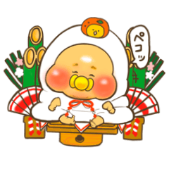 [LINEスタンプ] お正月も癒します『てんとう虫赤ちゃん』