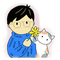 [LINEスタンプ] LLくん 冬 男 眼鏡 猫 文字なし