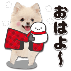 [LINEスタンプ] かわいい犬たち冬♡敬語おおめの冬＆正月の画像（メイン）