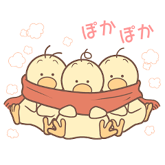 [LINEスタンプ] ひよこの3兄弟 -冬-