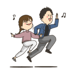 [LINEスタンプ] はしゃぐふたり