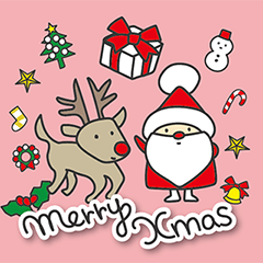 [LINEスタンプ] かわいいサンタとかわいいうさぎ