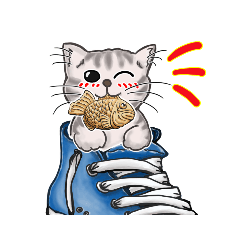 [LINEスタンプ] たい焼き大好きネコちゃん