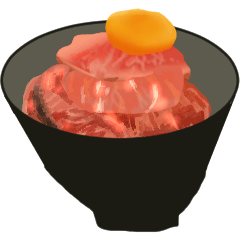 [LINEスタンプ] 丼と味噌汁