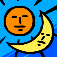 [LINEスタンプ] 楽しくいきたい太陽と月