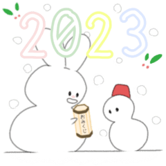 [LINEスタンプ] ゆきうさちゃんと雪だるまくんの年末年始