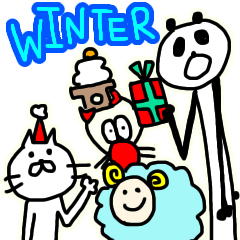 [LINEスタンプ] ゆる〜い落書きねこちゃんフレンズWINTER