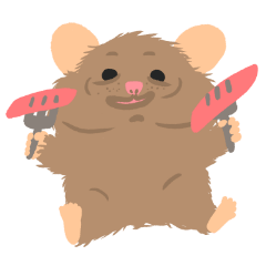 [LINEスタンプ] 食い意地の強いかわいいハム入れ