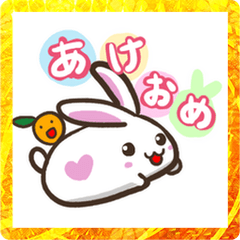 [LINEスタンプ] もちうさぎとみかんちゃん