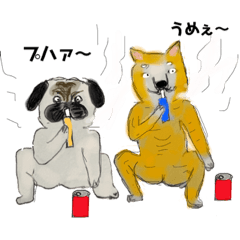 [LINEスタンプ] パグ塗装 塗装のスタンプ 犬