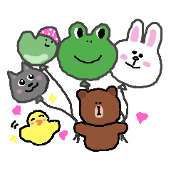 [LINEスタンプ] ブラウンとコニー達と仲よしレイくん