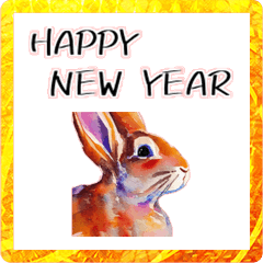 [LINEスタンプ] ウサギの年末・年始スタンプの画像（メイン）