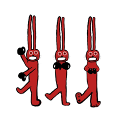 [LINEスタンプ] 赤いウサギさん