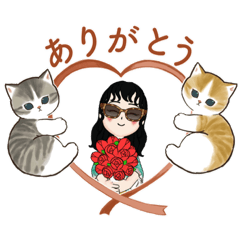 [LINEスタンプ] サングラスの女の子スタンプの画像（メイン）