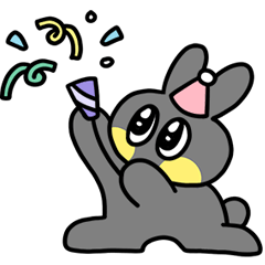 [LINEスタンプ] Happy New year！ 黒ウサギ カムキー