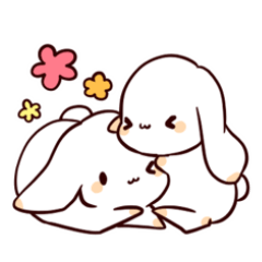 [LINEスタンプ] シンプル白うさぎの日常スタンプ