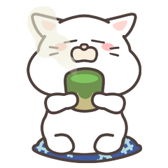 [LINEスタンプ] 白猫のぽにゅ