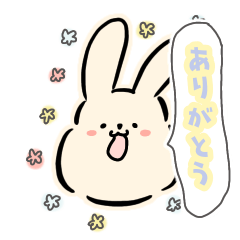 [LINEスタンプ] クリームうさぎのひとこと①