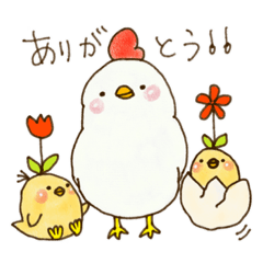 [LINEスタンプ] とりのおやこ