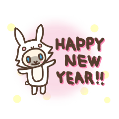 [LINEスタンプ] うさぎ年(兎)ミミちゃん、メメさんのお正月