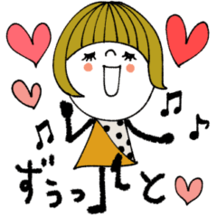 [LINEスタンプ] mottoの大人ぱっつんボブ♡ず〜っと