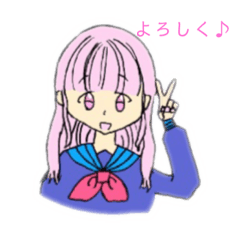 [LINEスタンプ] セーラー服女子中学生♡