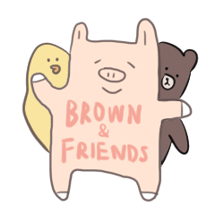 [LINEスタンプ] ピーナッツピッグxBROWN ＆ FRIENDS