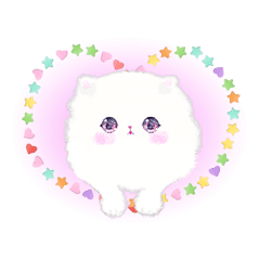 [LINEスタンプ] ペルシャ猫の動くスタンプ「好き」