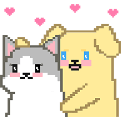 [LINEスタンプ] ラブラブワンニャン