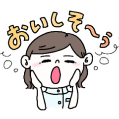 [LINEスタンプ] 栄養士ちゃんとBenくん