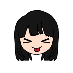 [LINEスタンプ] 表情豊かな黒髪ロング女子5