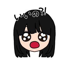 [LINEスタンプ] 表情豊かな黒髪ロング女子5(文字有ver)