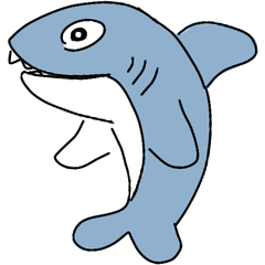 [LINEスタンプ] レトロ感漂うサメの日常スタンプの画像（メイン）