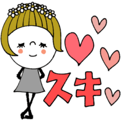 [LINEスタンプ] mottoの大人ぱっつんボブ♡気持ち伝える