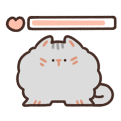 [LINEスタンプ] 綿あめ猫 (カップル用-灰色の猫 ver.3)