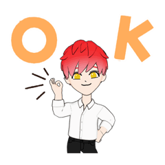 [LINEスタンプ] 【赤髪男子】しっかり人間