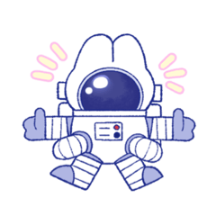 [LINEスタンプ] 宇宙飛行士なうさぎ