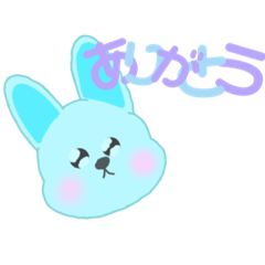 [LINEスタンプ] cute bunny ♡light blue version