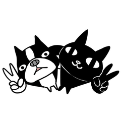 [LINEスタンプ] 【黒猫とフレンチブルドック】トト＆ルル