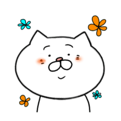 [LINEスタンプ] おくちがもこっとしてるネコ