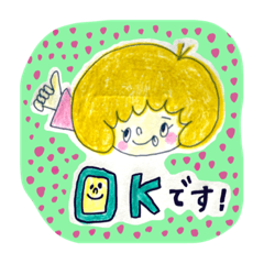 [LINEスタンプ] レトロな水玉ガールのカンタンあいさつ①