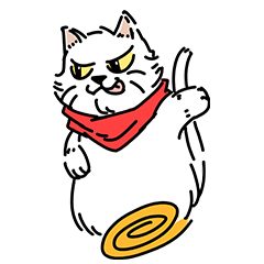 [LINEスタンプ] 赤いスカーフを持つ白い猫f Japanese Ver.