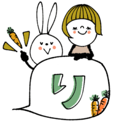 [LINEスタンプ] mottoの大人ぱっつんボブ×vうさぎ♡修正版