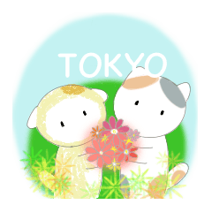 [LINEスタンプ] こねこ物語 1 旅 東京 日本