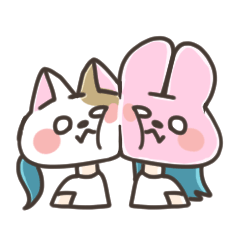 [LINEスタンプ] うさ子とねね子