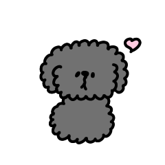 [LINEスタンプ] へんてこな黒トイプードル